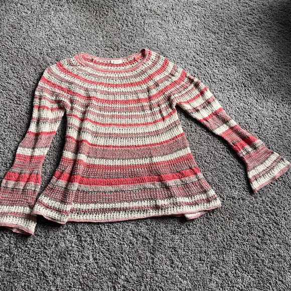 Style & Co. Pink and Cream Striped Sweater - Picture 1 of 3